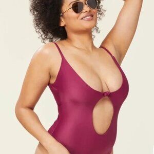 NWT Andie Swim The Santorini One Piece Swimsuit Flat Plum Size XS NEW